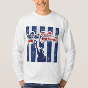 Vintage-USA-Flag-Script-New-York-Grafik T-Shirt