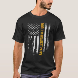 Vintage USA Flag World Beste Pappy Funny Fath T-Shirt