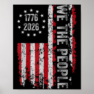 Vintage USA-Flagge 250. Unabhängigkeitsjubiläum Poster