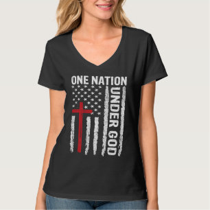Vintage USA-Flagge Christlicher Glaube Familie Fre T-Shirt