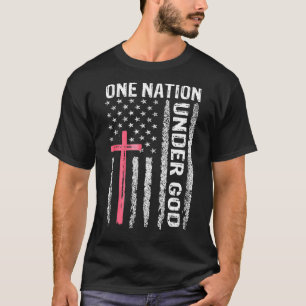 Vintage USA-Flagge Christlicher Glaube Familie Fre T-Shirt