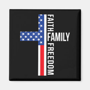 Vintage-USA-Flagge Glaube Familie Dom Patriotisch  Magnet