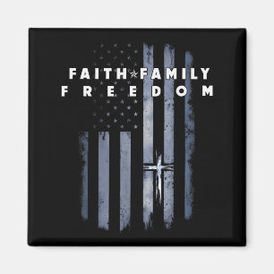 Vintage USA-Flagge Glaube Familie Freiheit Patriot Magnet