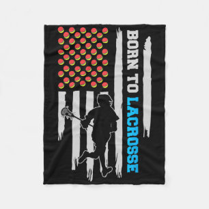 Vintage-USA-Flagge Lacrosse-Spieler1  Fleecedecke