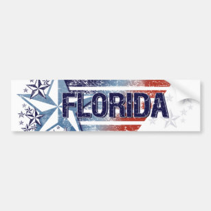 Vintage USA-Flagge mit Stern - Florida Autoaufkleber