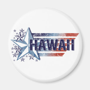 Vintage USA-Flagge mit Stern - Hawaii Magnet