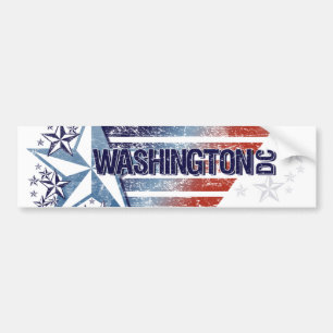 Vintage USA-Flagge mit Stern - Washington DC Autoaufkleber