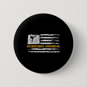 Vintage-USA-Flagge MMA-Kickbox-Kämpfer-Oma Si Button