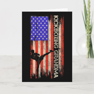 Vintage-USA-Flagge MMA-Kickbox-Kämpfer Oma Si Karte