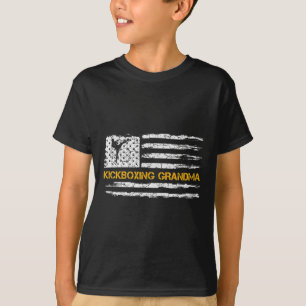 Vintage-USA-Flagge MMA-Kickboxen-Kämpferin Oma Si T-Shirt