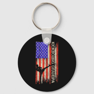Vintage-USA-Flagge MMA-Kickboxer Großvater Si Schlüsselanhänger