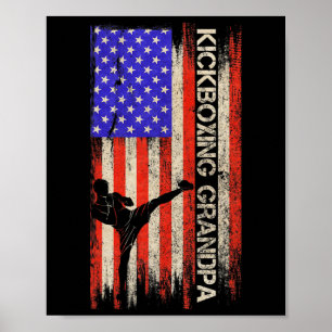 Vintage-USA-Flagge MMA-Kickboxer-Opa Si Poster