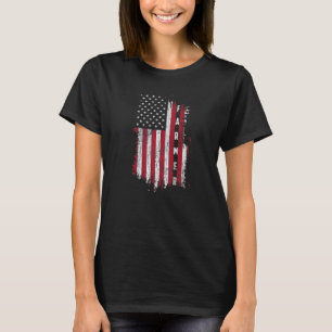 Vintage USA-Flagge Patriotischer Landwirt Landwirt T-Shirt