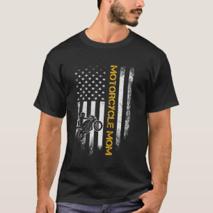 Vintage-USA-Flagge Stolz Motorrad Dirt Bike Mama S T-Shirt