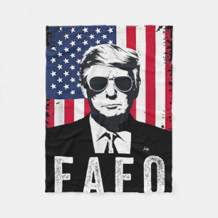Vintage USA-Flagge Trump Fafo Patriotisch Retro 47 Fleecedecke