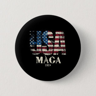 Vintage-USA-Flagge Ultra-Mega-Gewehr USA 4. Juli T Button