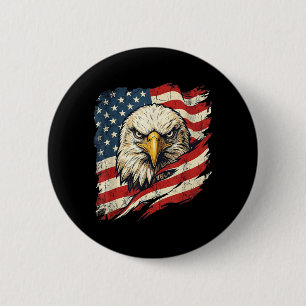 Vintage USA-Flagge Weißkopfseeadler Amerikanische Button