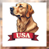 Vintage USA Golden Retriever Engraving Shirt Fensteraufkleber (Blatt 2)