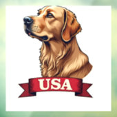 Vintage USA Golden Retriever Engraving Shirt Fensteraufkleber (Blatt 3)