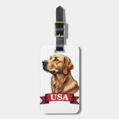 Vintage USA Golden Retriever Engraving Shirt Gepäckanhänger (Vorderseite vertikal)