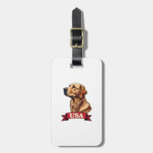 Vintage USA Golden Retriever Engraving Shirt Gepäckanhänger (Vorderseite vertikal)