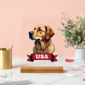 Vintage USA Golden Retriever Gravur Shirt 4 Acrylschild (Hochzeit)