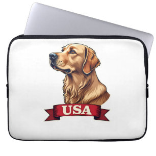 Vintage USA Golden Retriever Gravur-Shirt Laptopschutzhülle