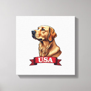 Vintage USA Golden Retriever Gravur-Shirt Leinwanddruck