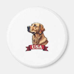 Vintage-USA-Golden-Retriever-Gravur-Shirt Magnet