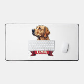 Vintage-USA-Golden-Retriever-Gravur-Shirt Schreibtischunterlage (Tastatur & Maus)