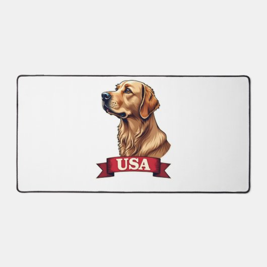 Vintage-USA-Golden-Retriever-Gravur-Shirt Schreibtischunterlage (Vorderseite)