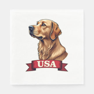 Vintage USA Golden Retriever Gravur Shirt Serviette