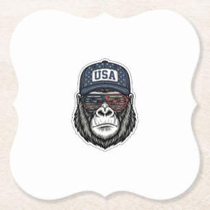 Vintage USA Gorilla Sonnenbrille Patriotisches T-S Untersetzer
