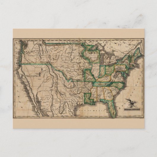 Vintage USA Karte (1823) (Vorderseite)