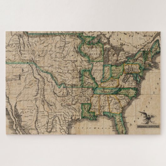 Vintage USA Karte (1823) Puzzle (Horizontal)