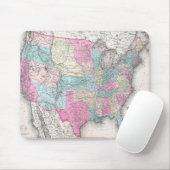 Vintage USA Karte (1857) Mousepad (Mit Mouse)