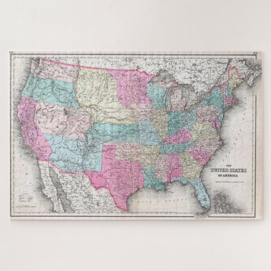 Vintage USA Karte (1857) Puzzle (Horizontal)