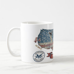 Vintage-USA-Karte - American Patriot Wilde Kaffeetasse