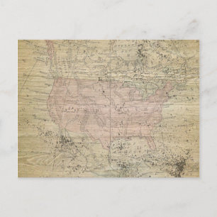 Vintage-USA-Karte auf rustikalem Holz Postkarte