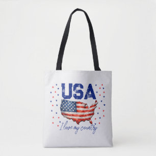 Vintage USA Karte Patriotisches T-Shirt - Ich lieb Tasche
