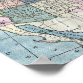 Vintage USA-Karte Poster (Ecke)