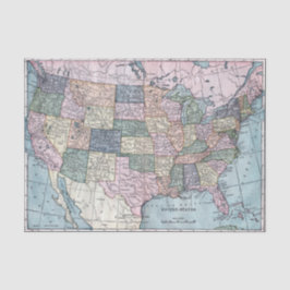 Vintage USA-Karte Seidenpapier