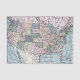 Vintage USA-Karte Seidenpapier