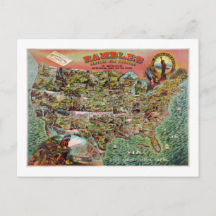 Vintage-USA-Karten Reiseerzählungen Postkarte