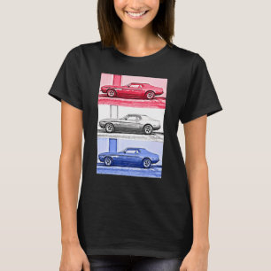Vintage USA Klassiker Muscle Auto Ein Rot Weiß Bla T-Shirt