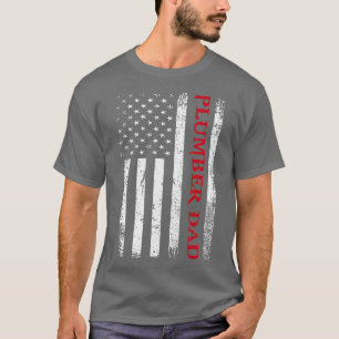 Vintage USA-Klempner-Vater Amerikanische Flagge Lu T-Shirt
