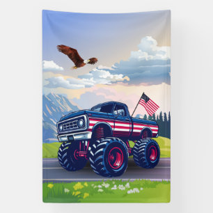 Vintage, USA Monstertruck Banner