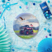 Vintage, USA Monstertruck Pappteller (Party)