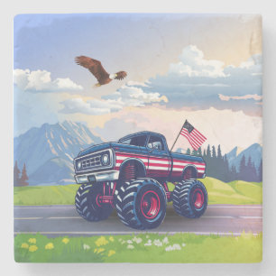 Vintage-USA-Monstertruck Steinuntersetzer