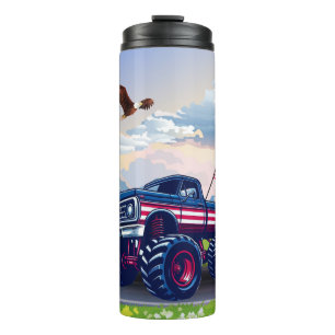 Vintage, USA-Monstertruck Thermosbecher